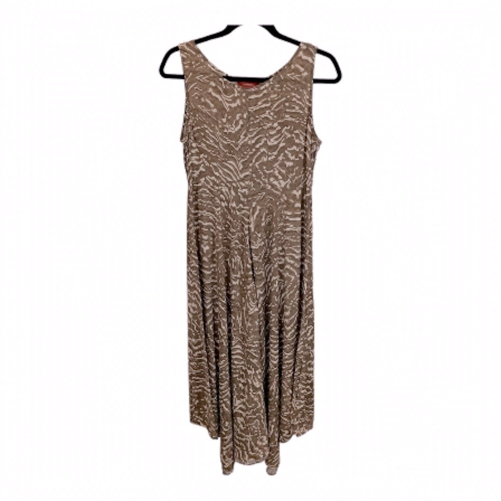 Sundance Jessika Handkerchief Hem Maxi Midi Brown Tan Sleeveless Dress sz 6